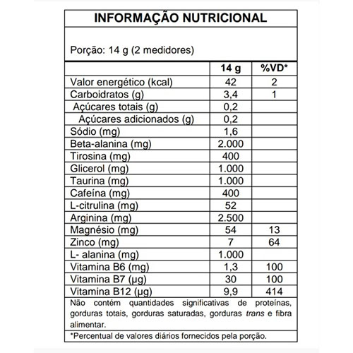 PRE WORKOUT ABSOLUTO 420G - MAÇÃ VERDE - Imagem 2